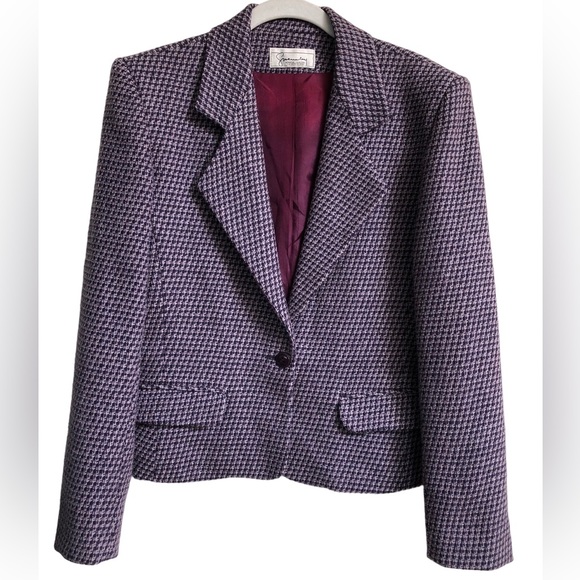 Givenchy Jackets & Blazers - Givenchy Vintage Women’s Wool Blazer Lavender Black One Button Pockets Size 10